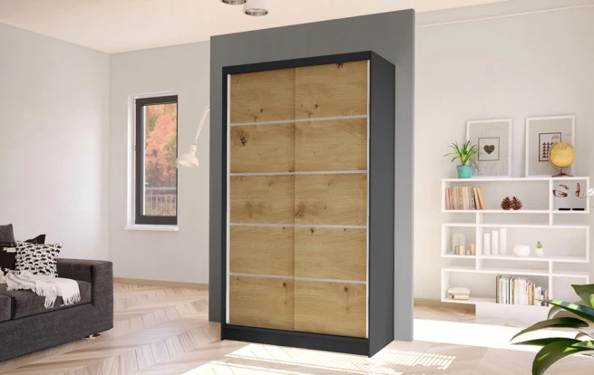 Skříň Diem IV 100 - černá/dub artisan