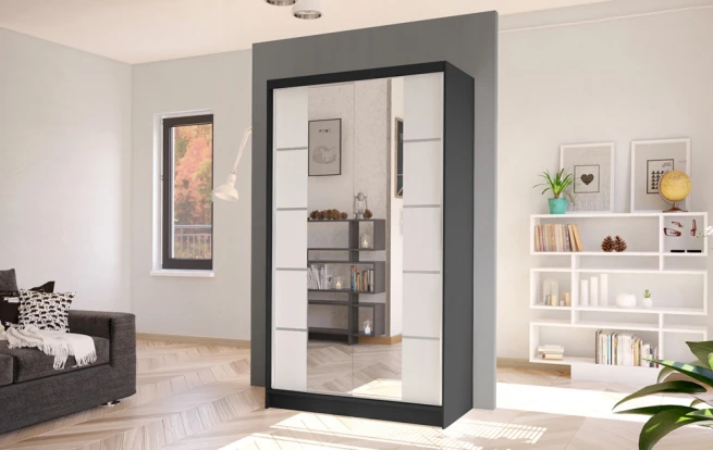 Skříň Diem V 100 - černá/bílá