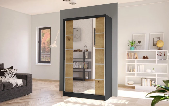 Skříň Diem V 100 - černá/dub artisan