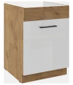 Kuchyňská skříňka Vega 60 ZL 1S dub lancelot/bílý lesk