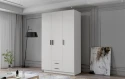Skříň Arya I 120 - bílá/černé úchytky