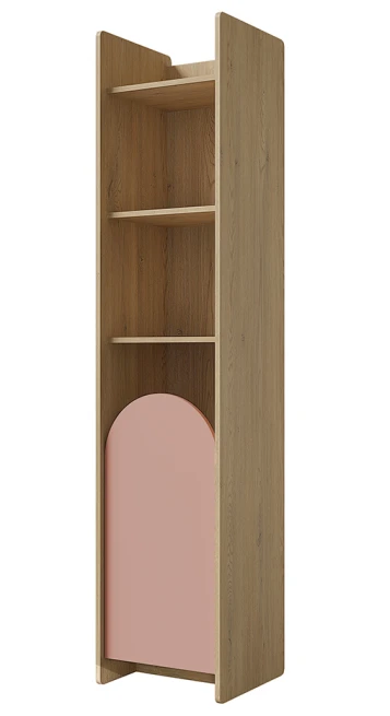 Skříň Leya R3P dub cremona/pudrová růžová