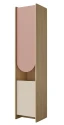 Skříň Leya R4P dub cremona/macadamia/pudrová růžová