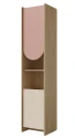 Skříň Leya R5L dub cremona/macadamia/pudrová růžová