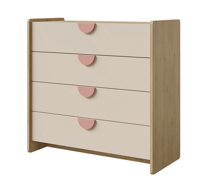 Komoda Leya R10 dub cremona/macadamia/pudrová růžová