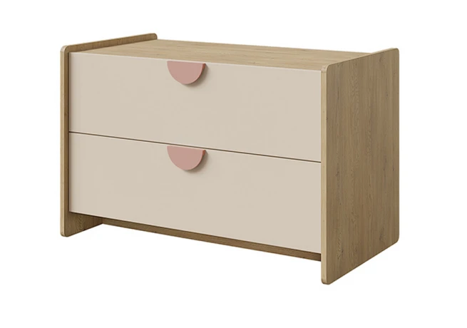 Skříňka Leya R11 dub cremona/macadamia/pudrová růžová