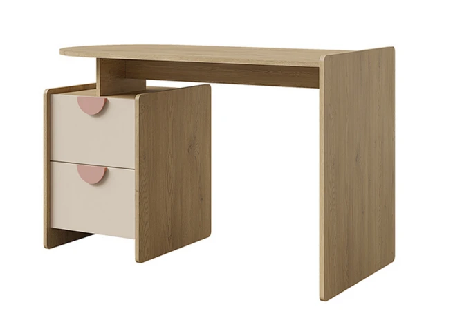 Psací stůl Leya R12 L/P dub cremona/macadamia/pudrová růžová