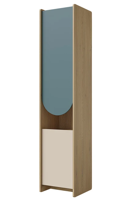Skříň Leya R4L dub cremona/macadamia/mořská modrá