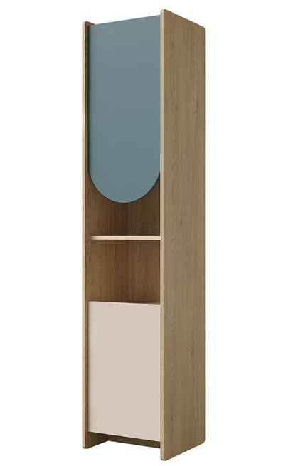 Skříň Leya R5L dub cremona/macadamia/mořská modrá