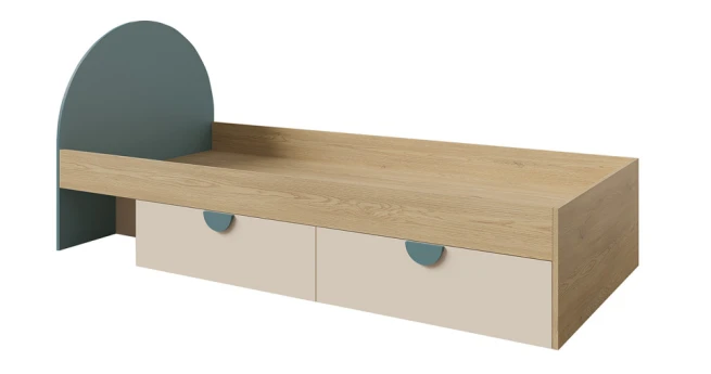 Postel Leya R13 P/L dub cremona/macadamia/mořská modrá