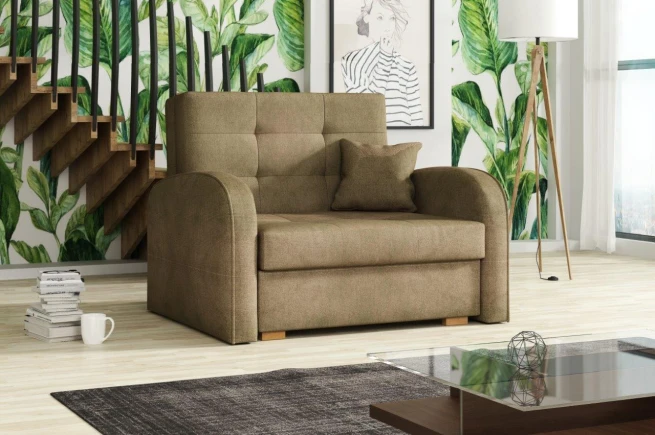 Rozkládací křeslo Vivian Gold I Paros sv. hnědá