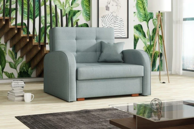 Rozkládací křeslo Vivian Gold I modro-šedá