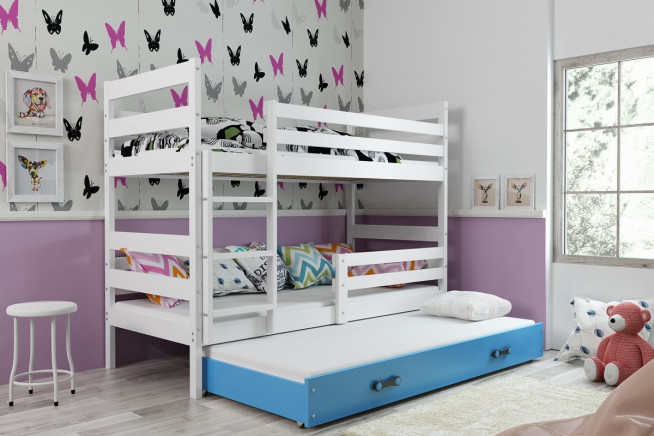 Patrová postel s přistýlkou Norbert bílá/modrá