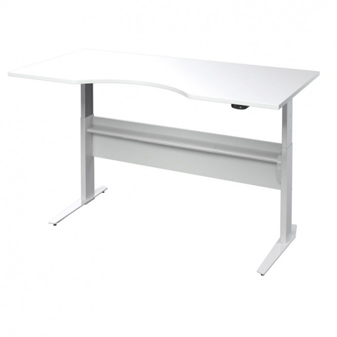 Výškově nastavitelný psací stůl Office 80400/320 bílá/silver grey