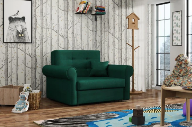 Rozkládací křeslo Vivian Silver I Kronos zelená