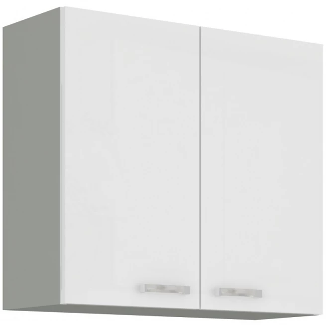 Kuchyňská skříňka Bolzano 80 G 72 2F bílý lesk/šedá
