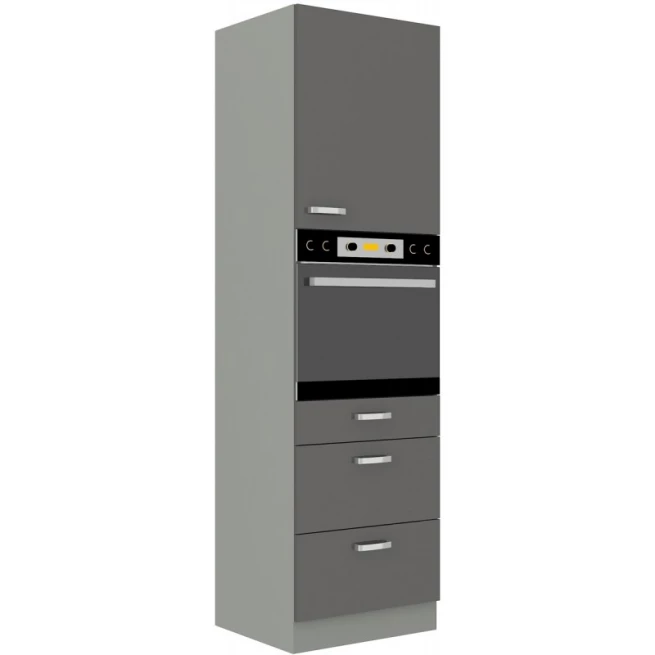 Kuchyňská skříň Garid na mikrovlnou troubu 60 DPS 210 3S 1F šedý lesk / šedá