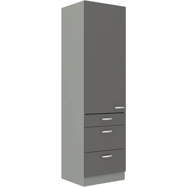 Kuchyňská skříň Garid 60 DKS 210 3S 1F šedý lesk / šedá