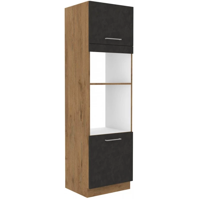 Kuchyňská skříň Vega na mikrovlnku a troubu 60 DPM 210 2F matera mat / dub lancelot