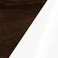 dub sonoma tmavá/bílý lesk