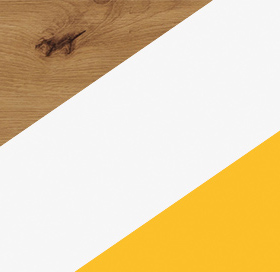 dub artisan/bílá/žlutá