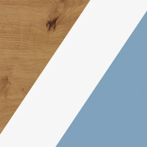 dub artisan/bílá/modrá