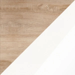 dub sonoma/bílý lesk