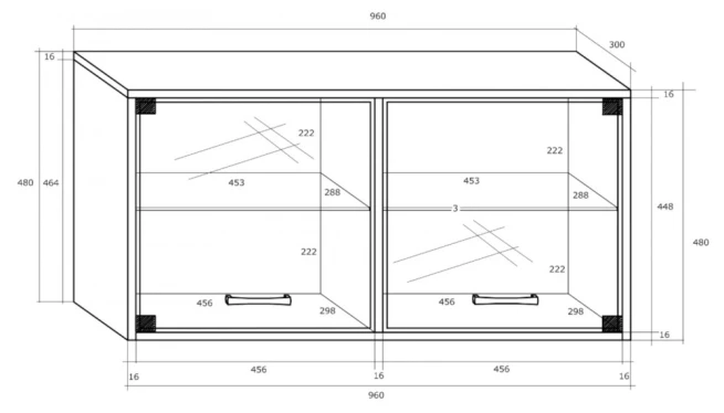 Závěsná skříňka Magic 07 prosklená