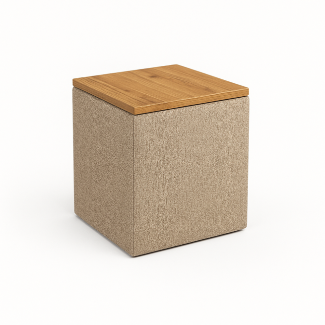 Čalouněný noční stolek AZA 1D - dřevo - cappuccino