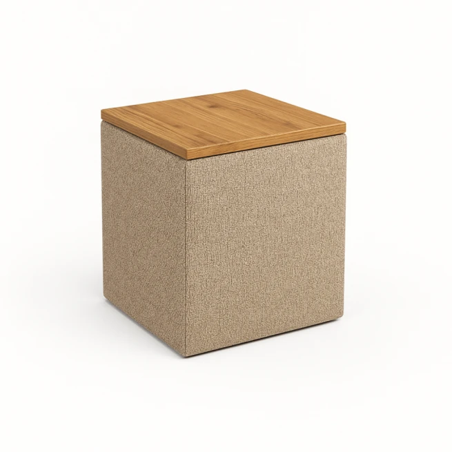 Čalouněný noční stolek AZA 1D - dřevo - cappuccino