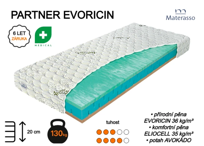 Zdravotní matrace PARTNER Evoricin 20 1+1