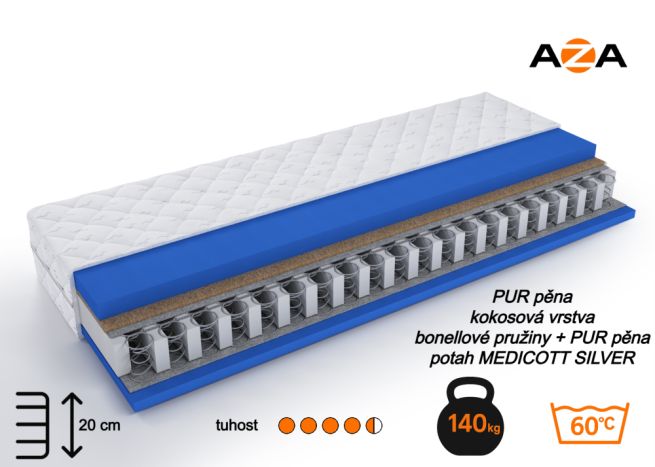 Tvrdá bonell + kokos T-4,5 (tuhost 4,5 z 1–5) +2 300 Kč