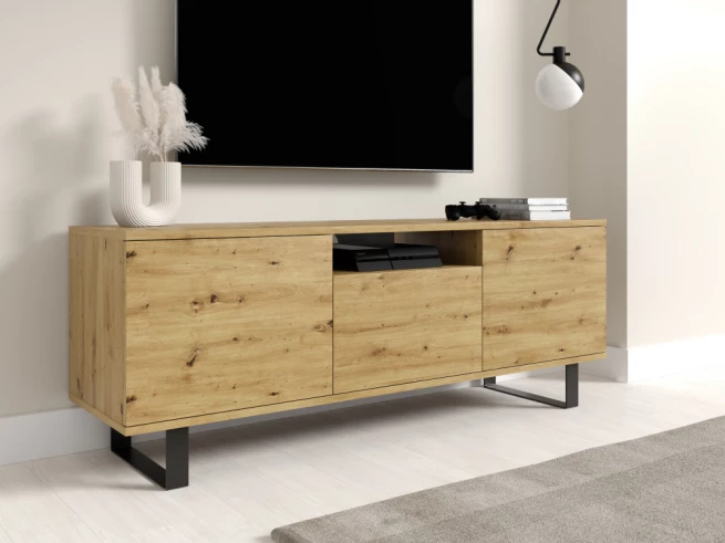 TV skříňka Log 150 dub artisan - kovové nohy