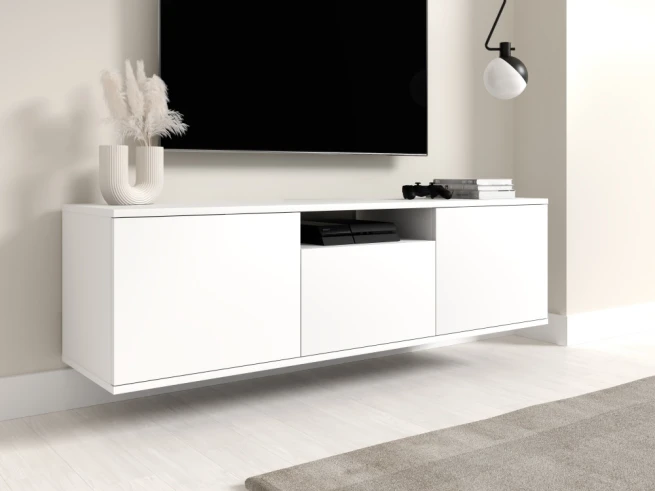 Závěsná TV skříňka Log 150 bílá