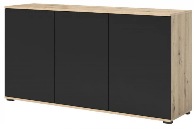 Komoda 3D Log dub artisan / černá - plastové nohy