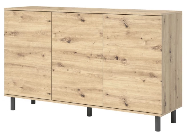 Komoda 3D Log dub artisan - kulaté kovové nohy